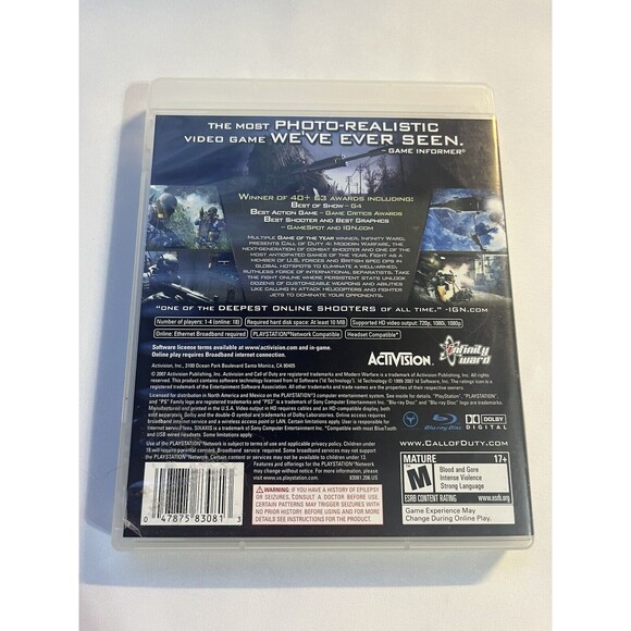 Call Of Duty 4 Modern Warfare PlayStation 3 Video Game PS3 Complete with Manual - Picture 2 of 9